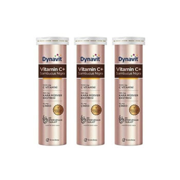Dynavit Vitamin C+ Sambucus Nigra 20 Efervesan Tablet 3'lü Paket