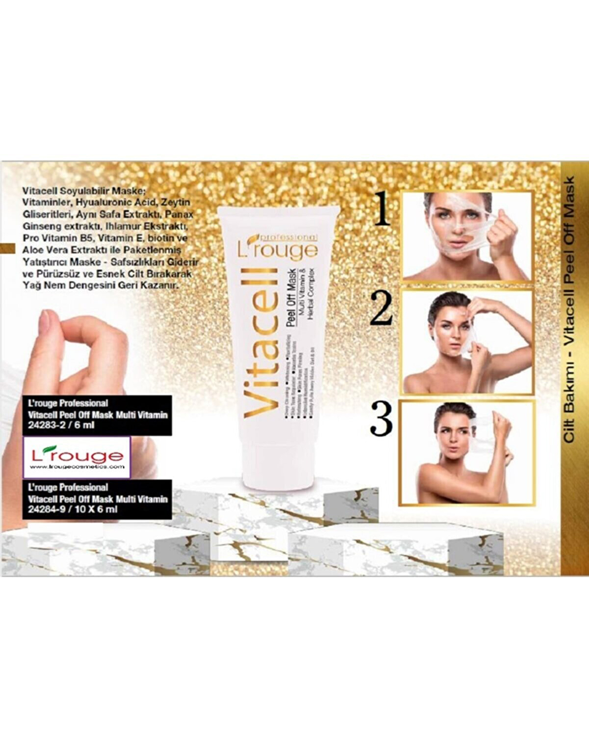 L'rouge Vitacell Peel Off Mask Multi Vitaminli Besleyici ve Temizleyici Maske 10 ml_2 copy